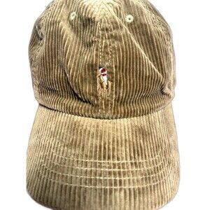 NWT Polo Ralph Lauren Pony Corduroy Baseball/Golf Hat Cap One Size Khaki